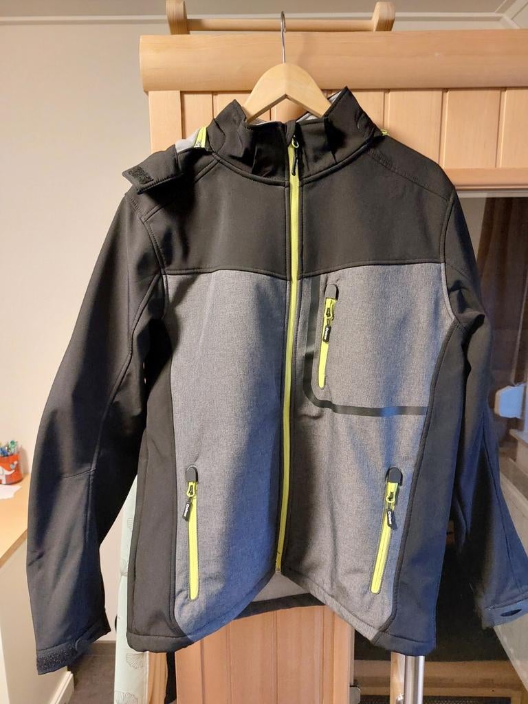 heren jas windjack softshell, Ophalen, Zo goed als nieuw, Maat 56/58 (XL), Zwart