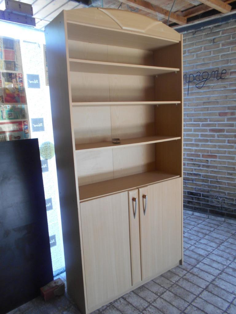 GRAND MEUBLE 4 ETAGERES + 2 PORTES, Ophalen, Gebruikt
