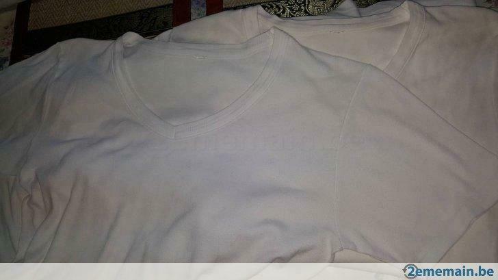 3 chemisettes - t-shirts pour homme S/M, Enlèvement ou Envoi, Blanc
