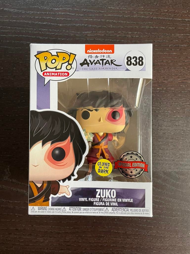 Funko Avatar Zuko 838 Glow in the Dark, Verzamelen, Poppetjes en Figuurtjes, Ophalen of Verzenden, Nieuw