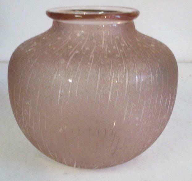 art deco acid etched glas vaas Schneider