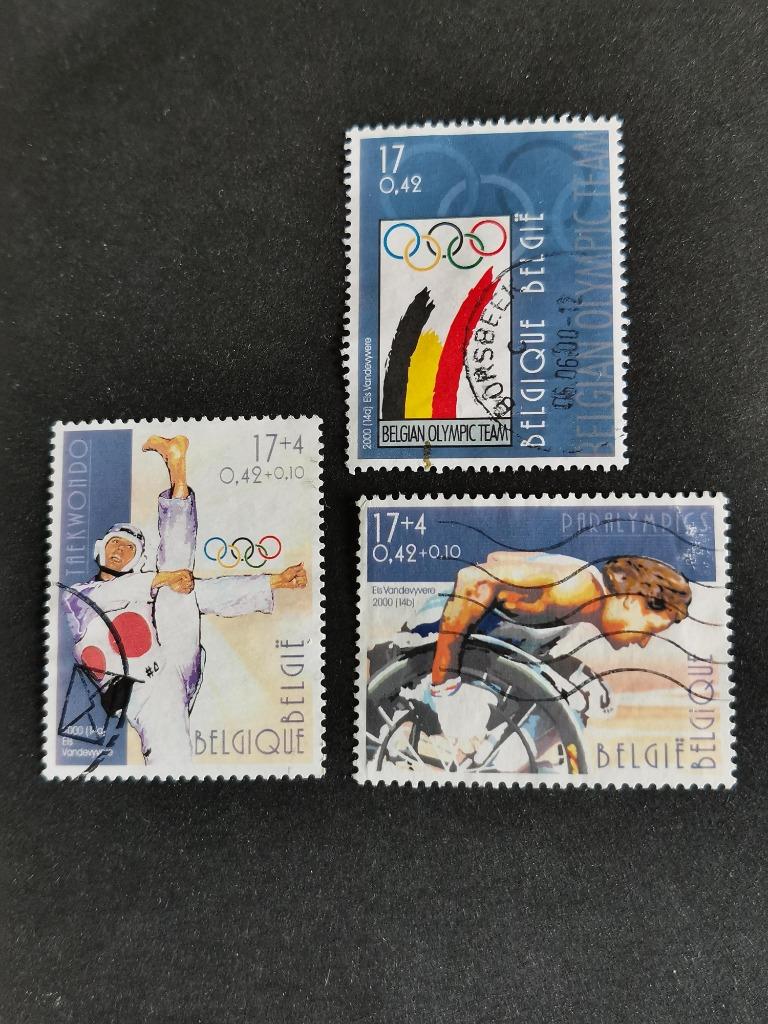 Belgie 2000 - sport - Olympische Spelen - Taekwondo, wheelen, Ophalen of Verzenden, Gestempeld, Sport