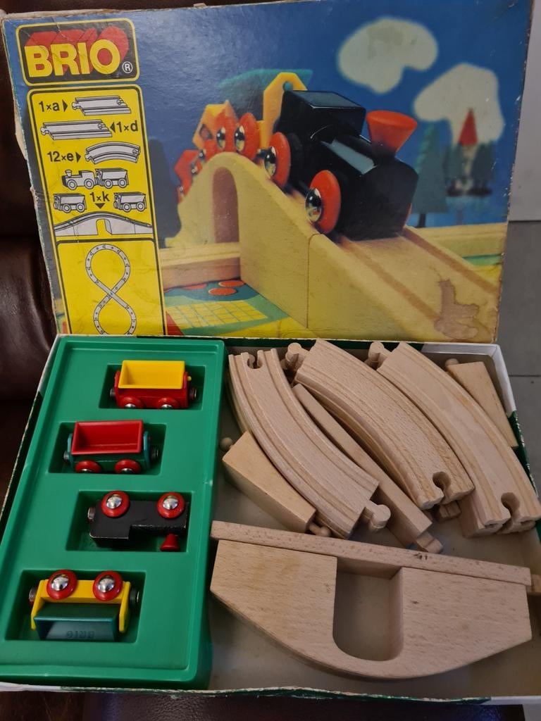 Vintage Houten Trein met sporen, Ophalen of Verzenden, Zo goed als nieuw