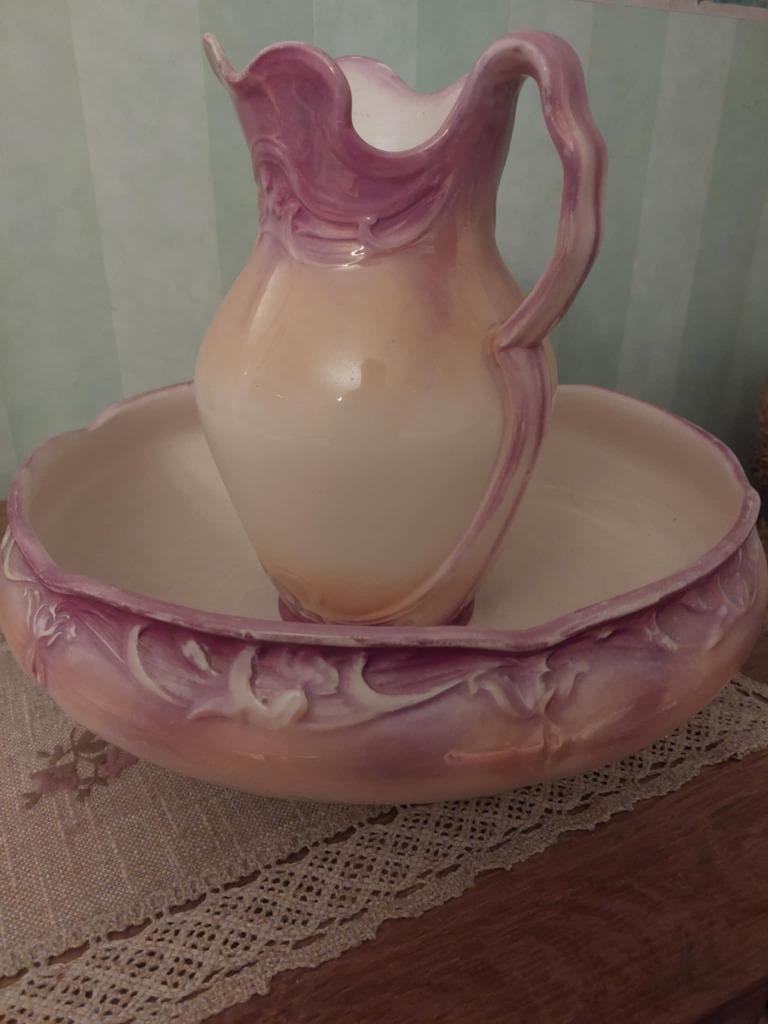Beau broc à eau ancien avec sa cuvette, Enlèvement ou Envoi