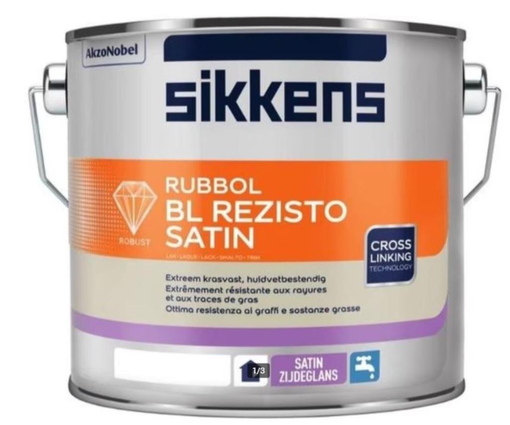 Rubbol BL Rezisto Satijn zuiver wit RAL9010, Doe-het-zelf en Bouw, Verf, Beits en Lak, Nieuw, Verf, Minder dan 5 liter, Wit, Verzenden