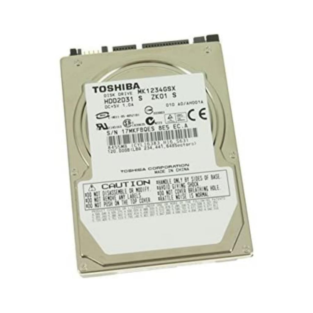 Toshiba mk1234gsx hdd2d31 120gb 2.5 Inch sata hdd (apple), Intern, Ophalen of Verzenden, Laptop, Gebruikt