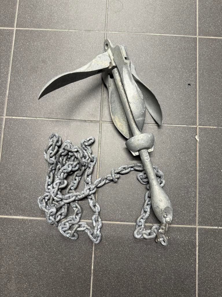 Anker 6 kg met ketting, Watersport en Boten, Ophalen, Gebruikt