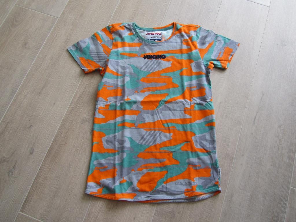 Vingino oranje / grijs / groen gevlekt shirt maat 14 jaar, Ophalen, Gebruikt, Vingino, Shirt of Longsleeve