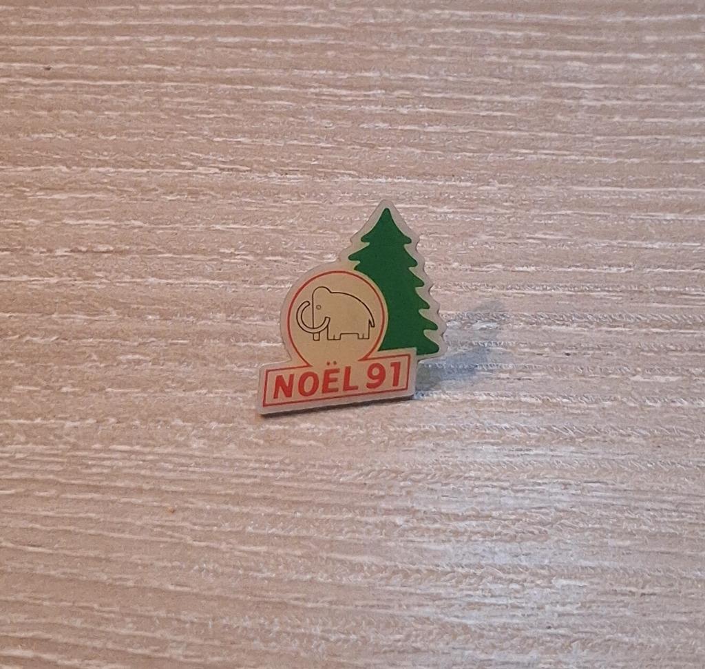 PIN - MAMMOUTH - NOËL 91, Collections, Envoi, Utilisé, Autres sujets/thèmes, Insigne ou Pin's