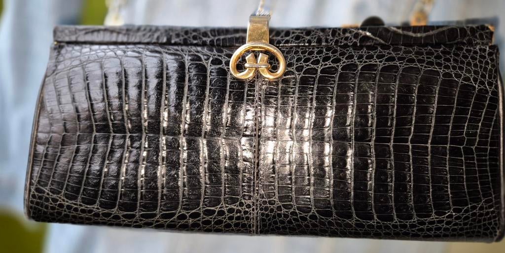 Antiek baby croco tasje, Handtassen en Accessoires, Tassen | Damestassen, Ophalen of Verzenden