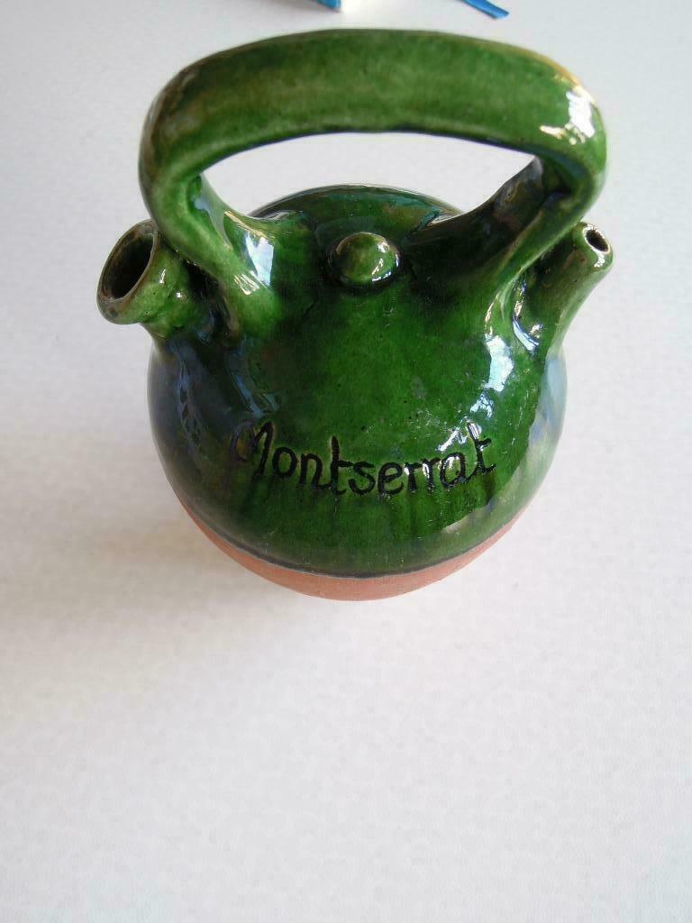 kruik Montserrat H16cm diameter 11cm steen klei rood handvat, Enlèvement ou Envoi