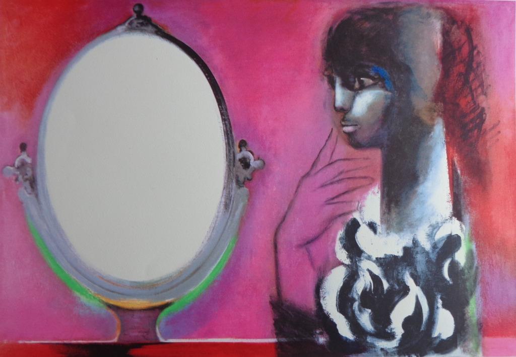 ROGER SOMVILLE / DE OPSCHIK / KLEURZEEFDRUK / 60x79cm / SIG, Antiquités & Art, Art | Lithographies & Sérigraphies, Signé, Enlèvement ou Envoi