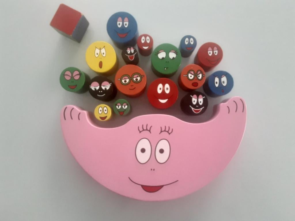 Houten Barbapapa schommel figuurtjes., Verzamelen, Ophalen of Verzenden, Gebruikt
