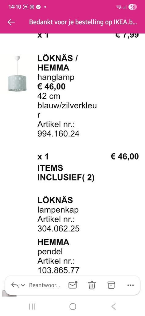 Design hanglamp ikea met nieuwe ledlamp, Ophalen
