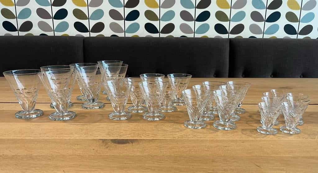 Vintage glazenset, Ophalen, Zo goed als nieuw