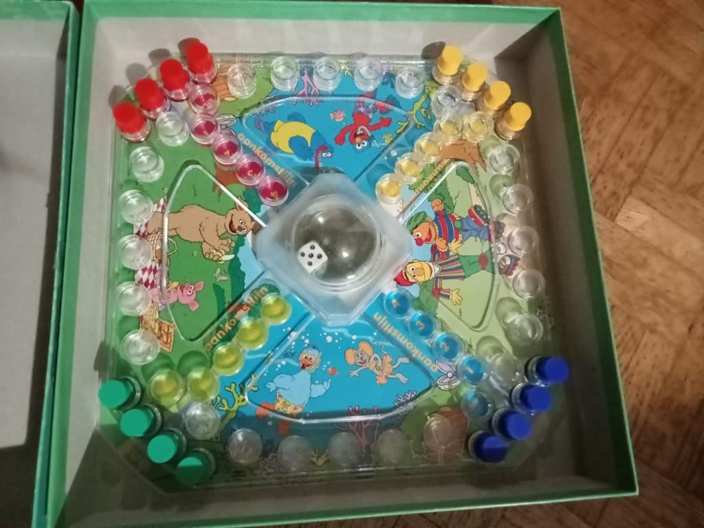 spel Sesamstraat Kimble mens erger je niet voor kinderen, Hobby en Vrije tijd, Ophalen of Verzenden, Gebruikt