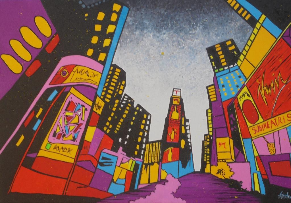 Peinture à l'huile Times Square New York (80x120), Enlèvement ou Envoi