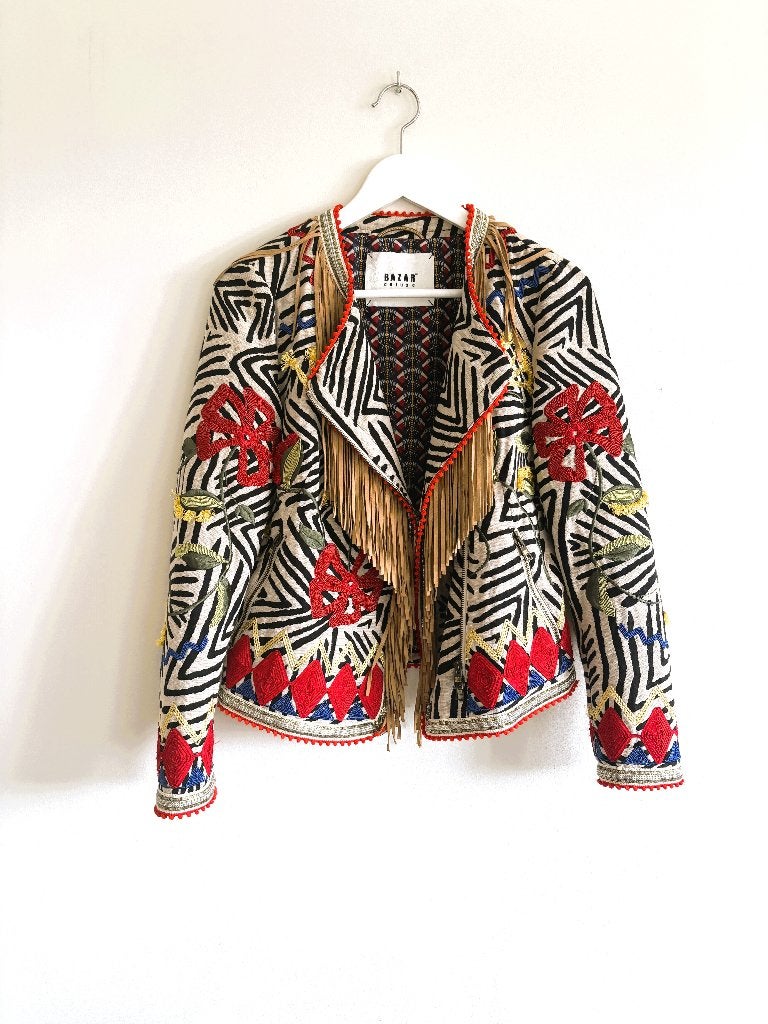 Bazar Deluxe Jacket I42 B/38 Zebra Print Borduursels, Kleding | Dames, Maat 38/40 (M), Overige kleuren, Ophalen of Verzenden, Jasje