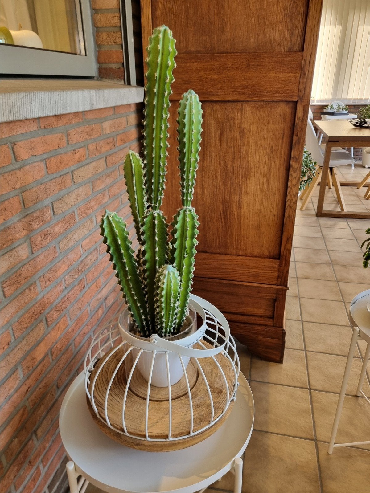 mooie kunstplanten cactus  in sierpot hoog met de pot 80cm, Ophalen, Kunstplant