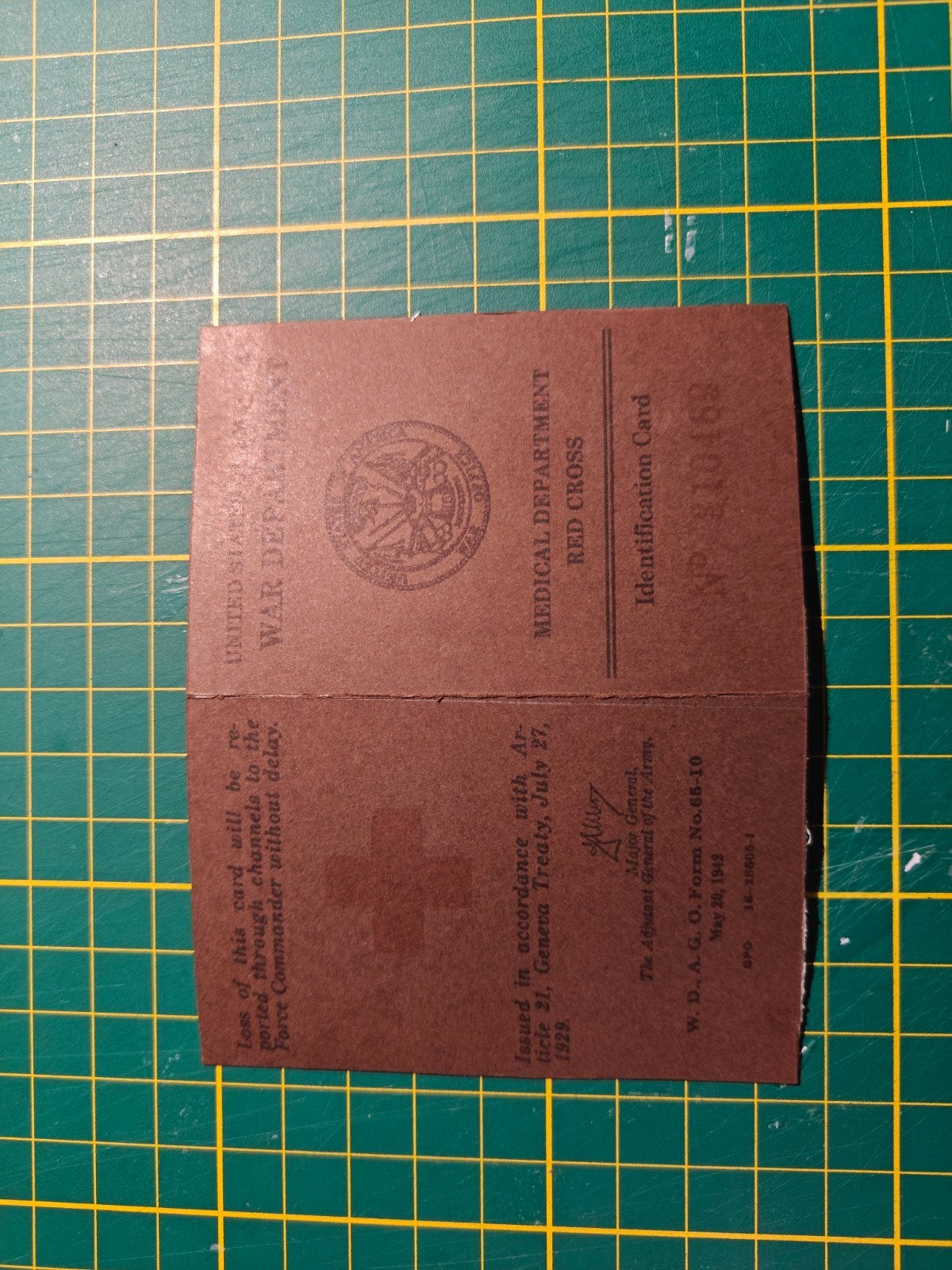 Repro US WW2 medical ID card, Ophalen of Verzenden, Landmacht