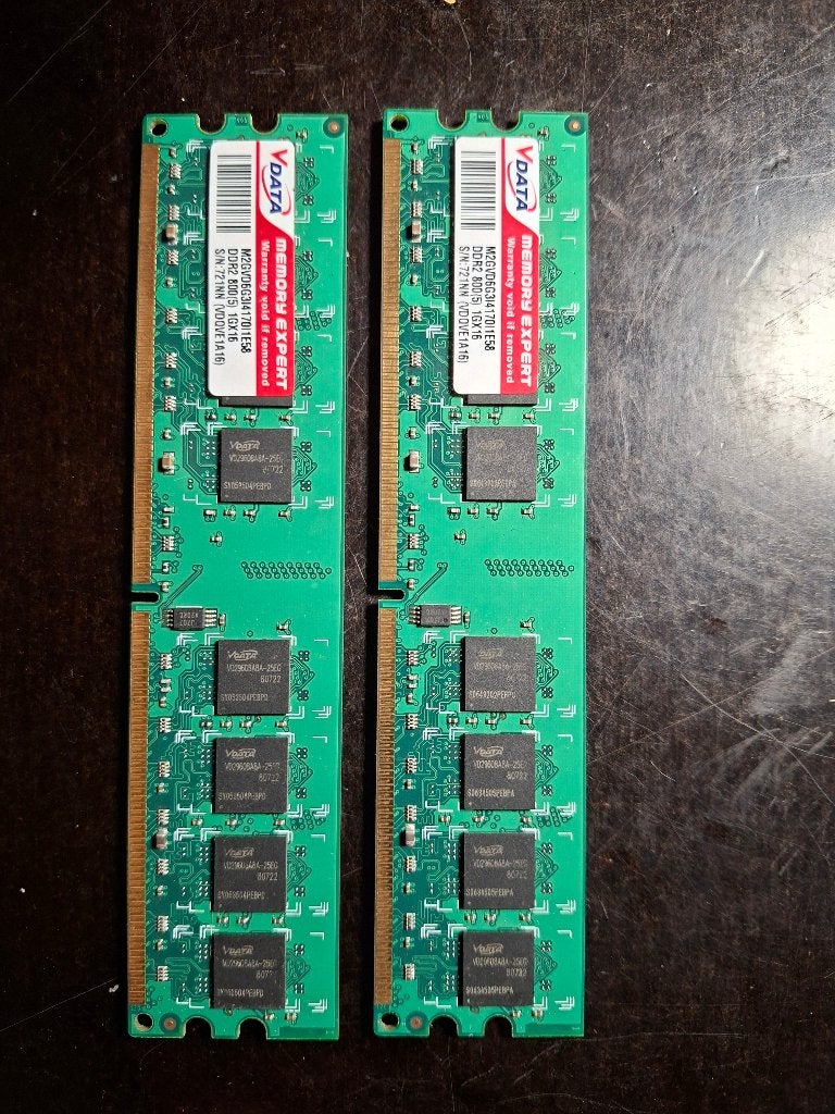 DDR2 800 2x1GB, Informatique & Logiciels, Enlèvement ou Envoi, DDR2, Utilisé, Desktop