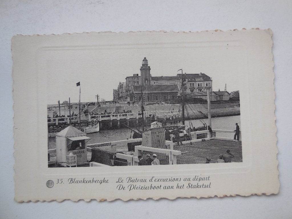 postkaart Blankenberge Staketsel vuurtoren, Verzenden, 1920 tot 1940, Ongelopen, West-Vlaanderen