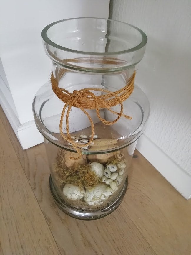 Een XXL glazen pot / vaas. Incl. inhoud, Ophalen