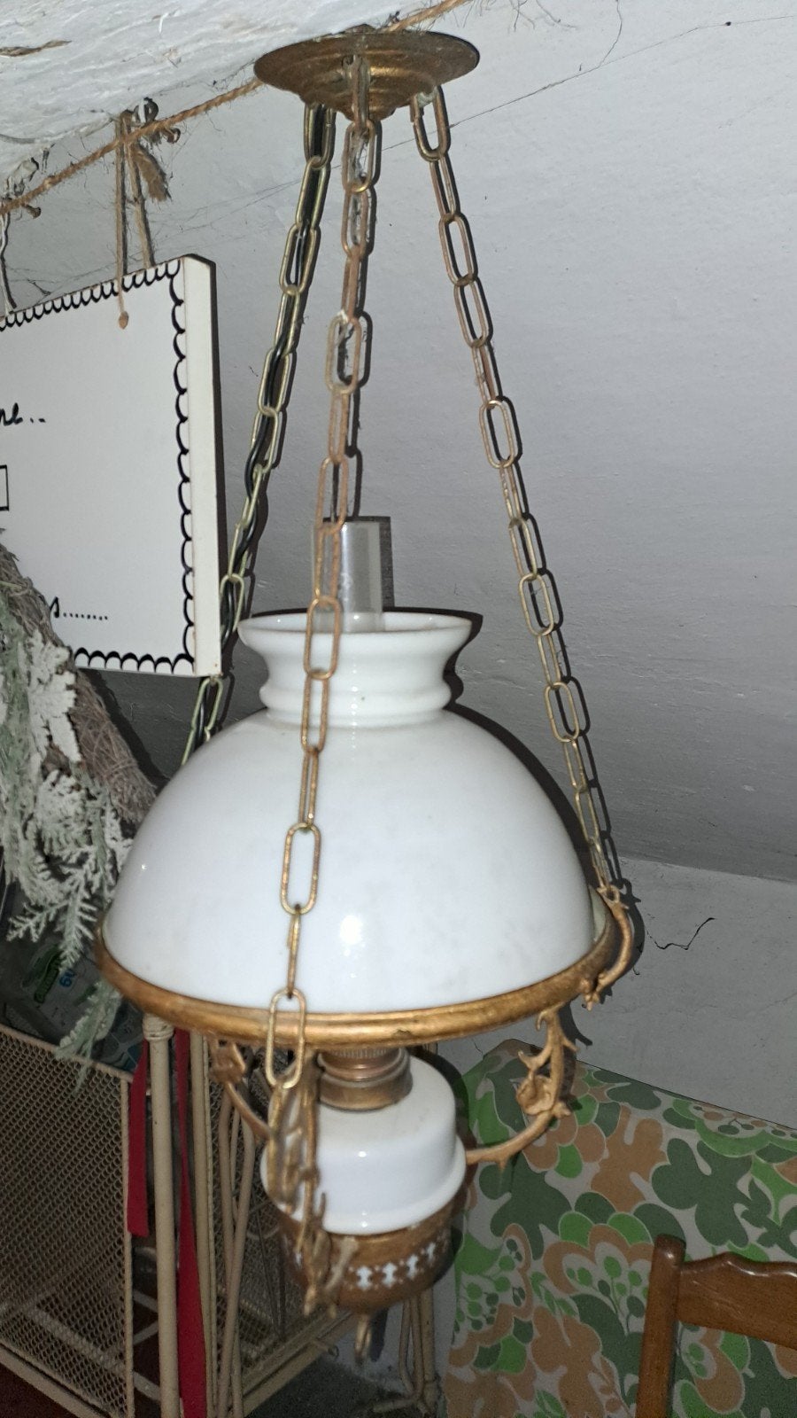 suspension lustre quiquet ancien., Enlèvement