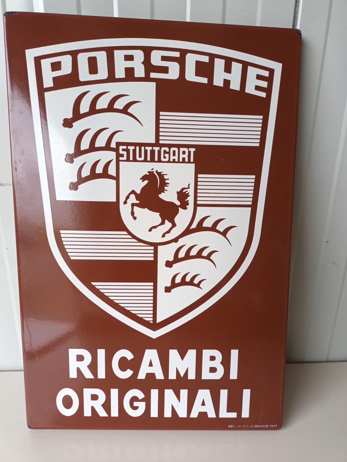 Porsche Emaille Bord 'Ricambi Originali´, Verzamelen, Ophalen of Verzenden, ###, ###, ###