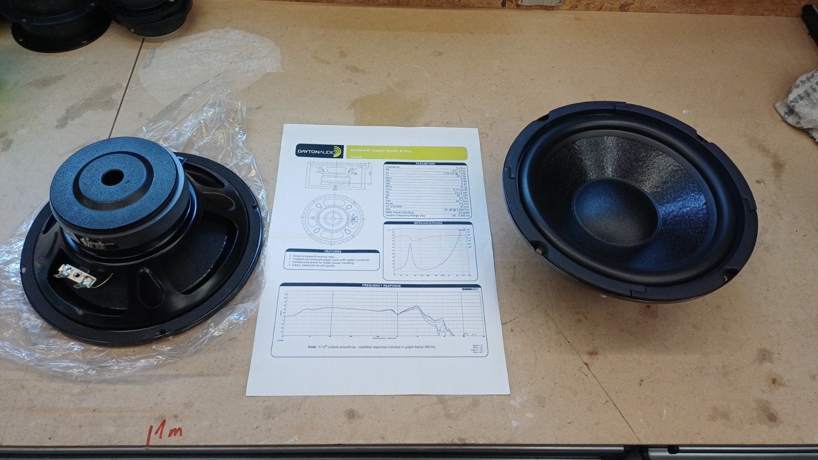 2 x Dayton audio 20cm mid/woofer 8ohm nieuw 2 x Dayton audio, Overige merken, Basreflex, Speakerset, Nieuw