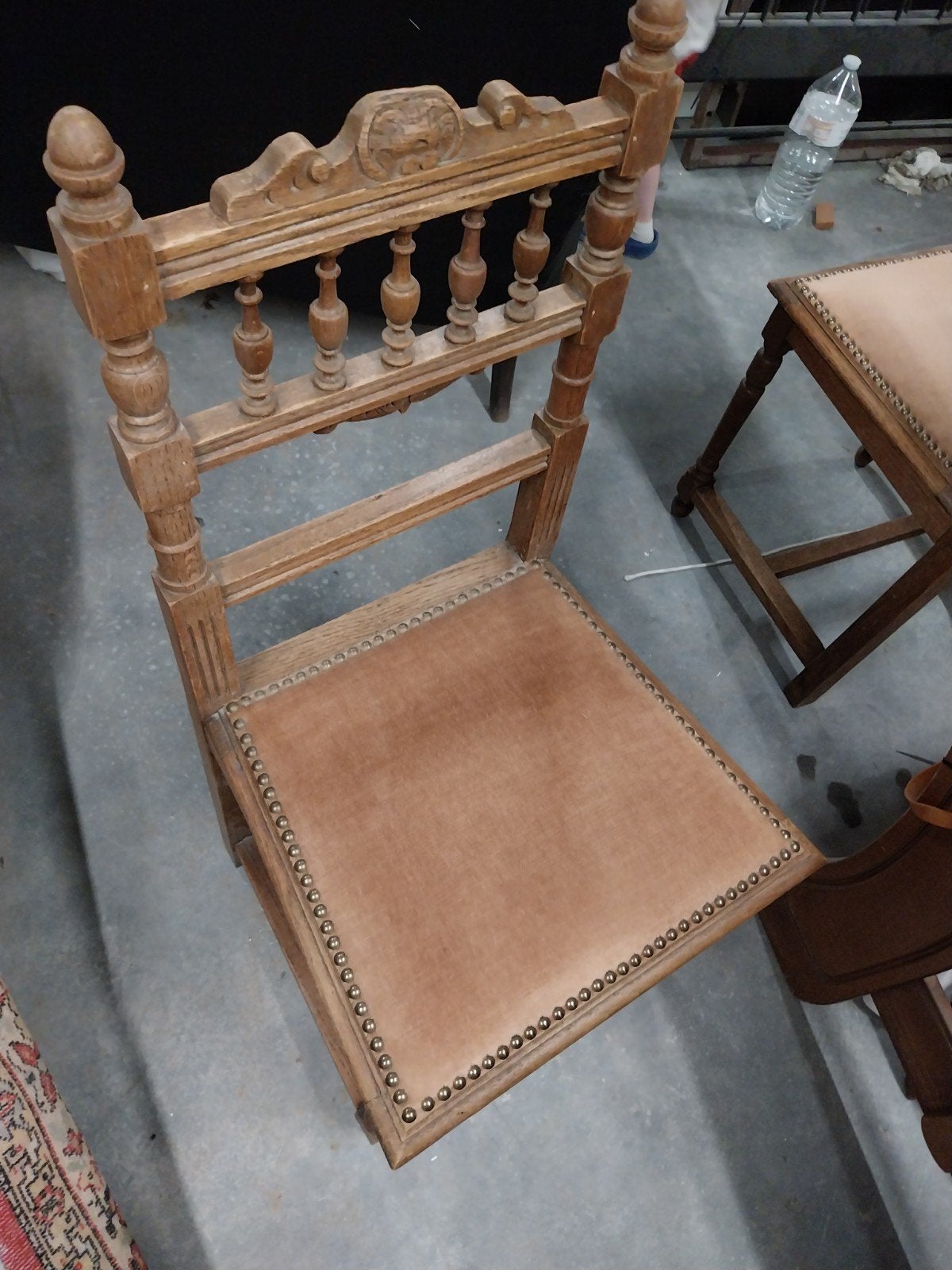 Lot de 6 chaises velours brun type ancien bon etat