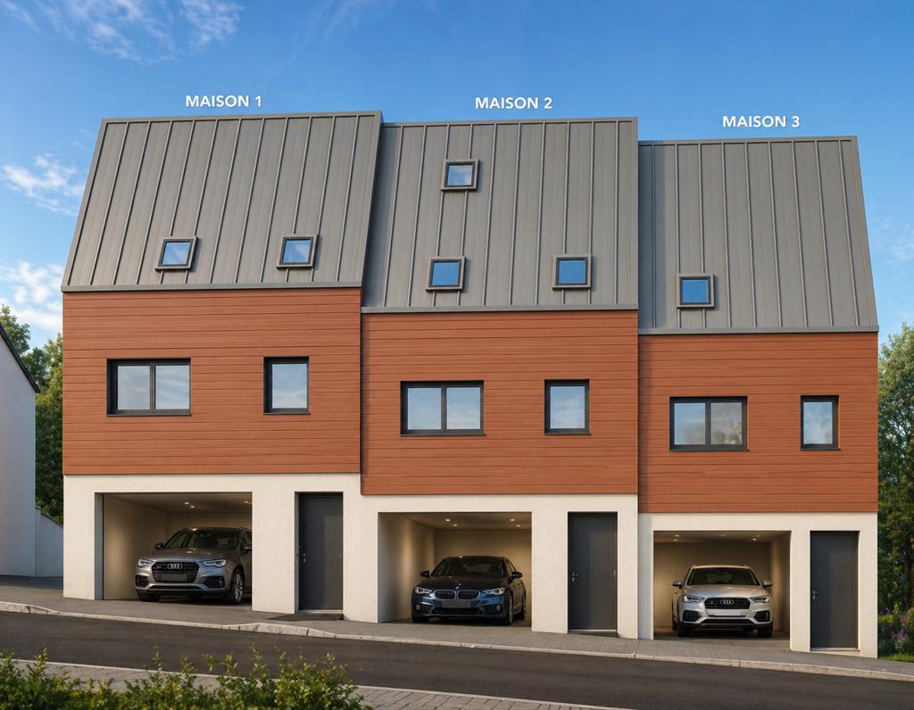 Terrain avec permis pour 3 maisons à Mont-sur-Marchienne —, Immo, Terrains & Terrains à bâtir