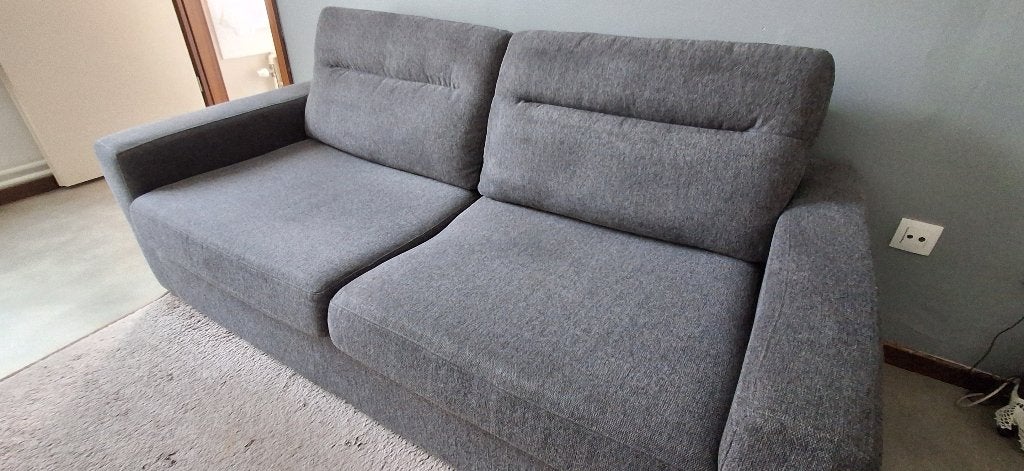Tres beau Canapé lit bleu gris, Gris, Queen size, Comme neuf, Enlèvement