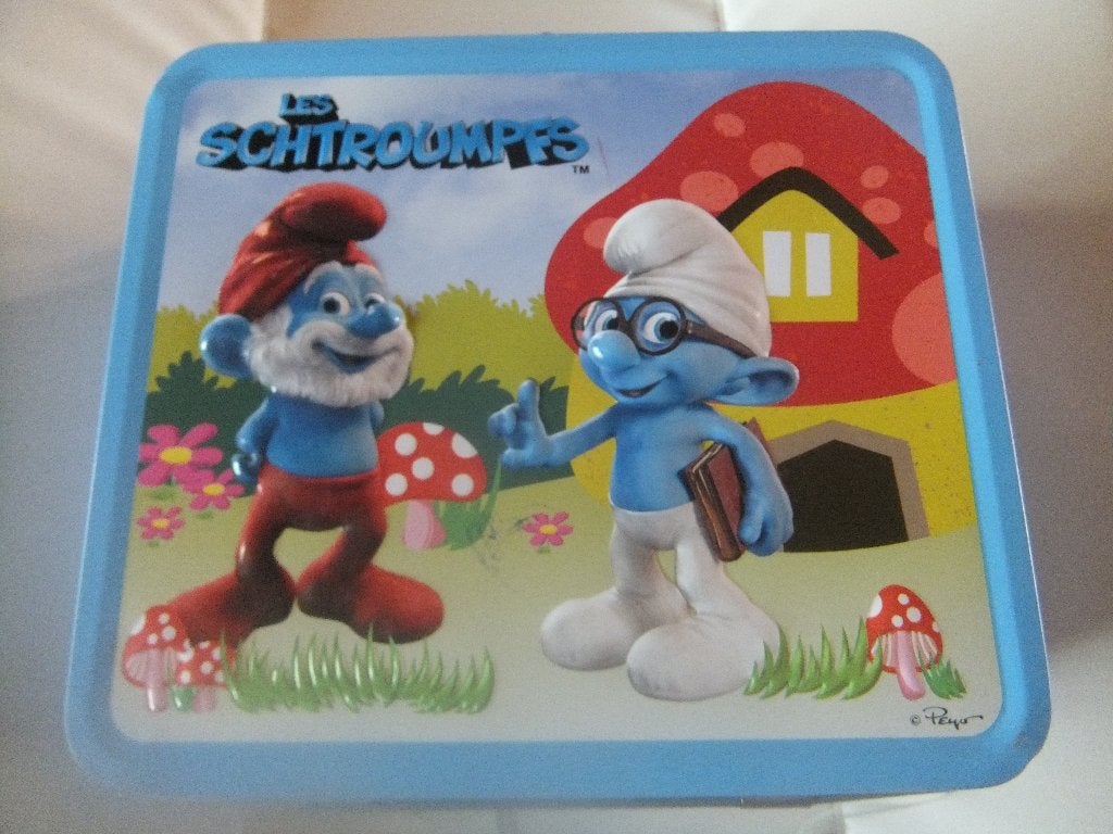 smurfen koffer + smurfen, Ophalen of Verzenden, Gebruikt, Gebruiksvoorwerp