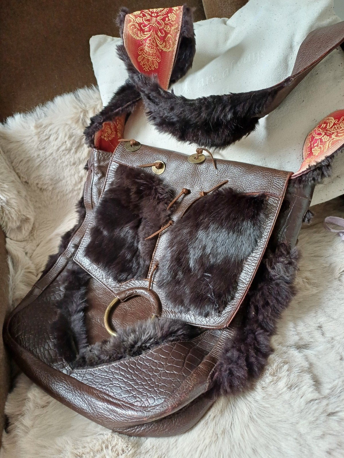 Unieke handtas Chick on a Mission, Ophalen of Verzenden, Zo goed als nieuw, Bruin, Handtas