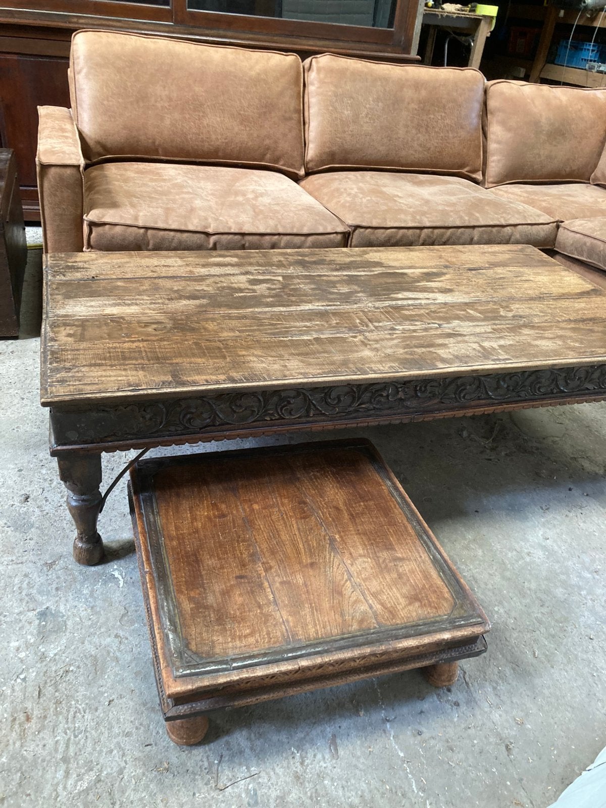 Salontafel Indonesisch, Huis en Inrichting, Gebruikt, 100 tot 150 cm, 50 tot 100 cm, Overige houtsoorten