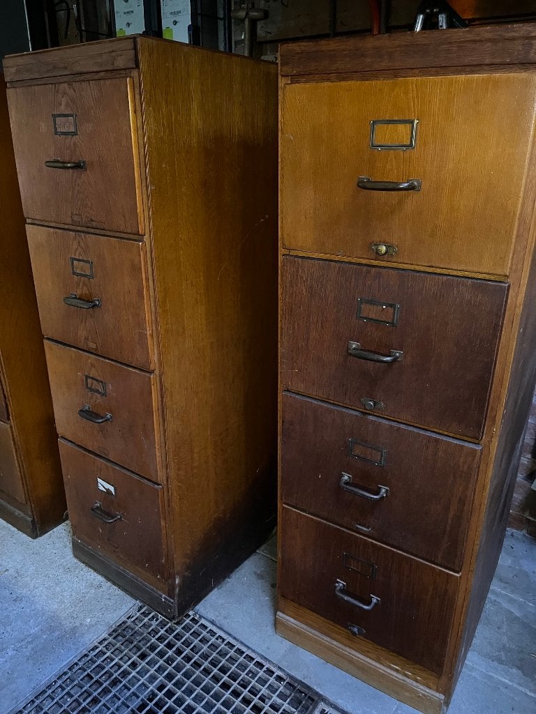 4x VINTAGE HOUTEN DOSSIERKAST, Huis en Inrichting, Ophalen, Gebruikt