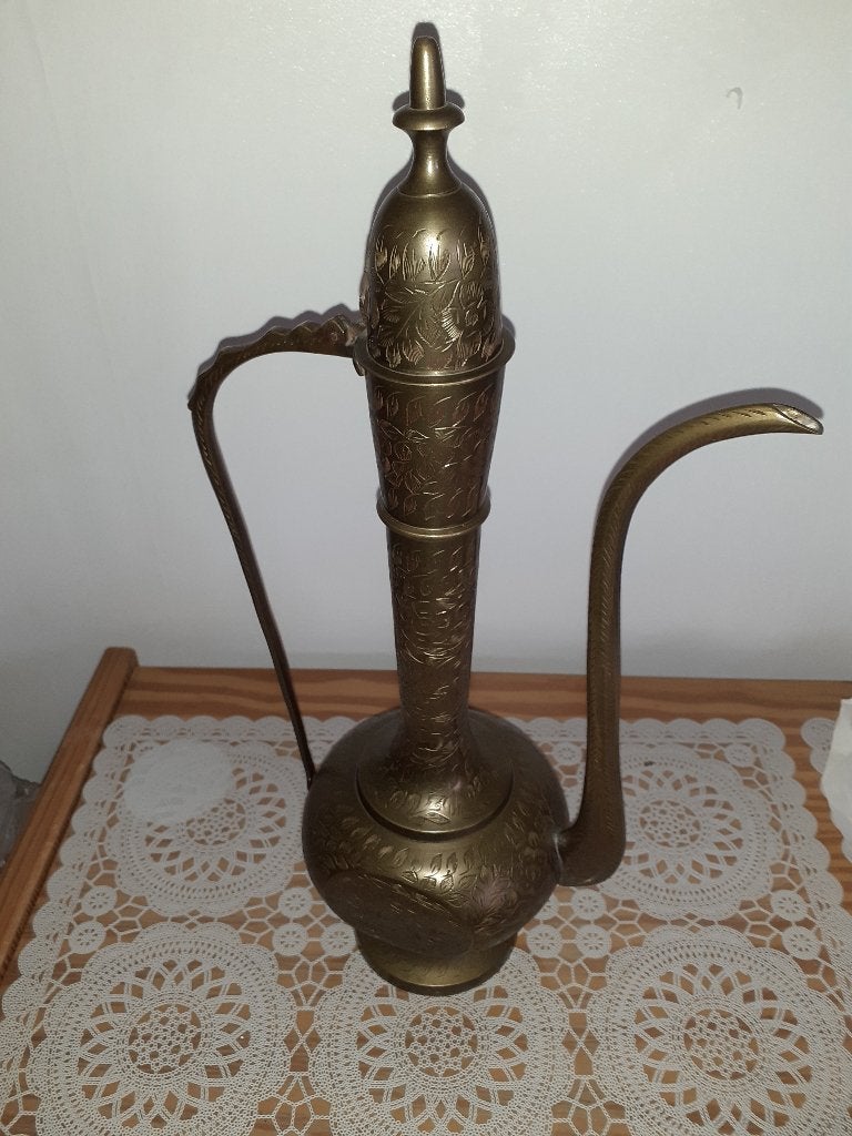 Théière orientale vintage en laiton cuivre, Antiquités & Art, Enlèvement, Cuivre