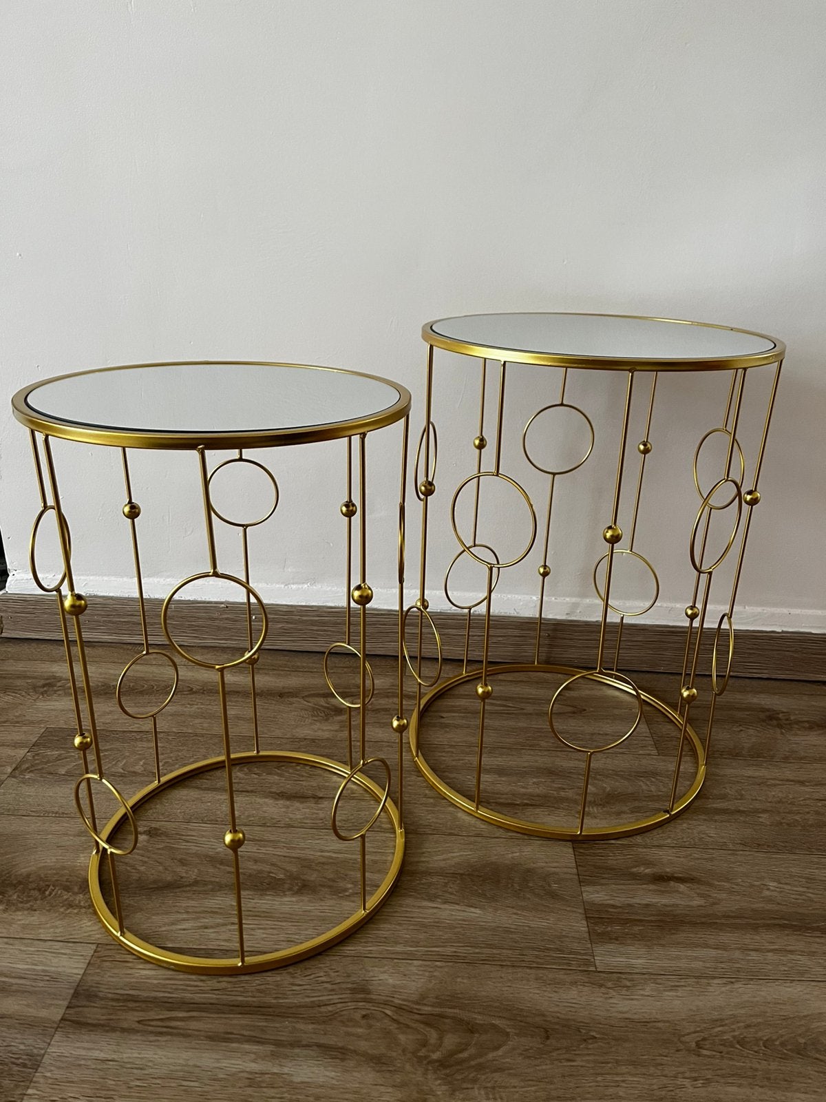 Set van 2 kleine salontafels, Huis en Inrichting, Ophalen, Minder dan 50 cm, Rond, Minder dan 50 cm