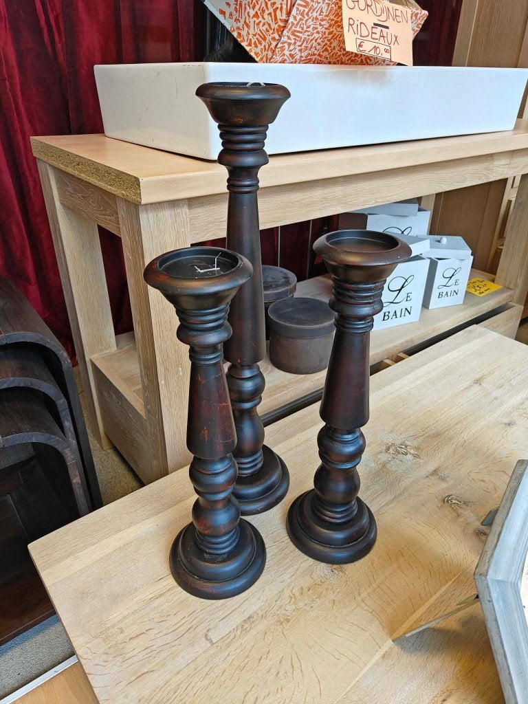 Lot - 23 Kaarshouders - Of per set. Meer = Meer korting, Ophalen, Nieuw, Hout, Kaars