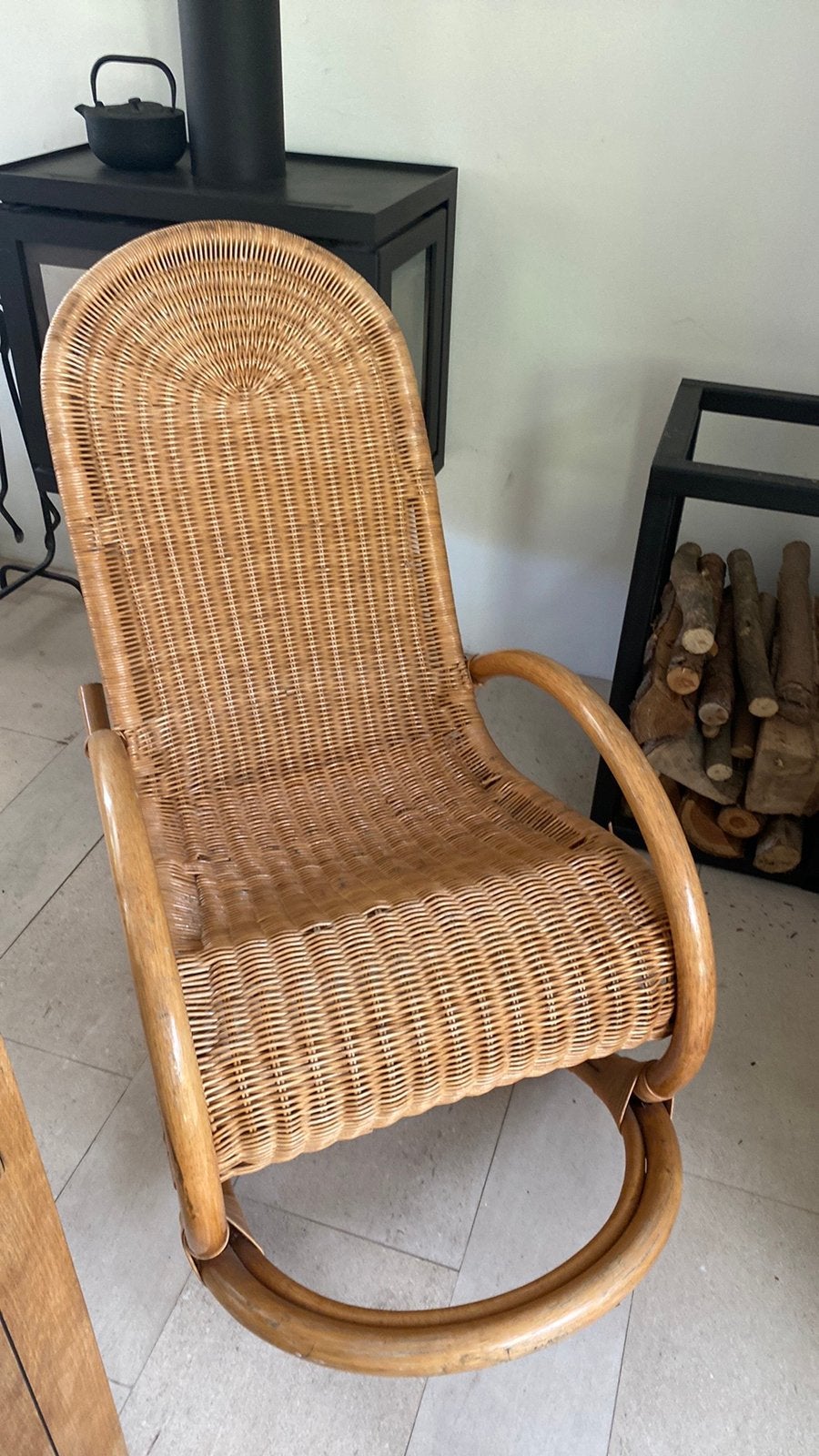 Boho schommelstoel, Tuin en Terras, Ophalen, Zo goed als nieuw, Rotan