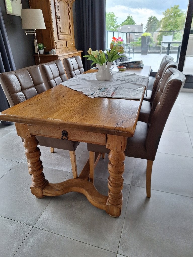 Tafel en 6 stoelen, Ophalen, Gebruikt, Vijf personen of meer, Rechthoekig