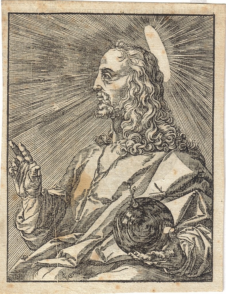 Christoffel van Sichem II houtsnede "Jesus", boekillustratie, Ophalen, Bidprentje