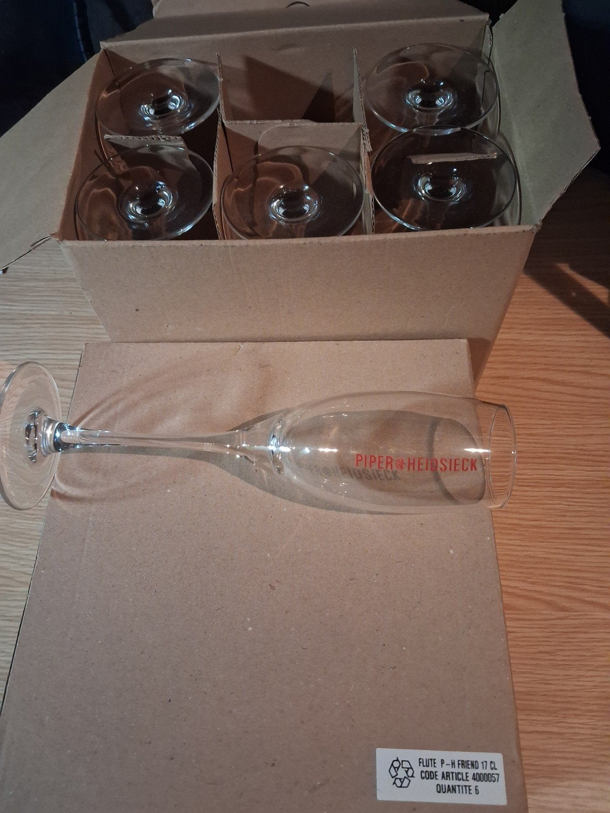 champagneglazen Piper Heidsieck, Ophalen, Nieuw