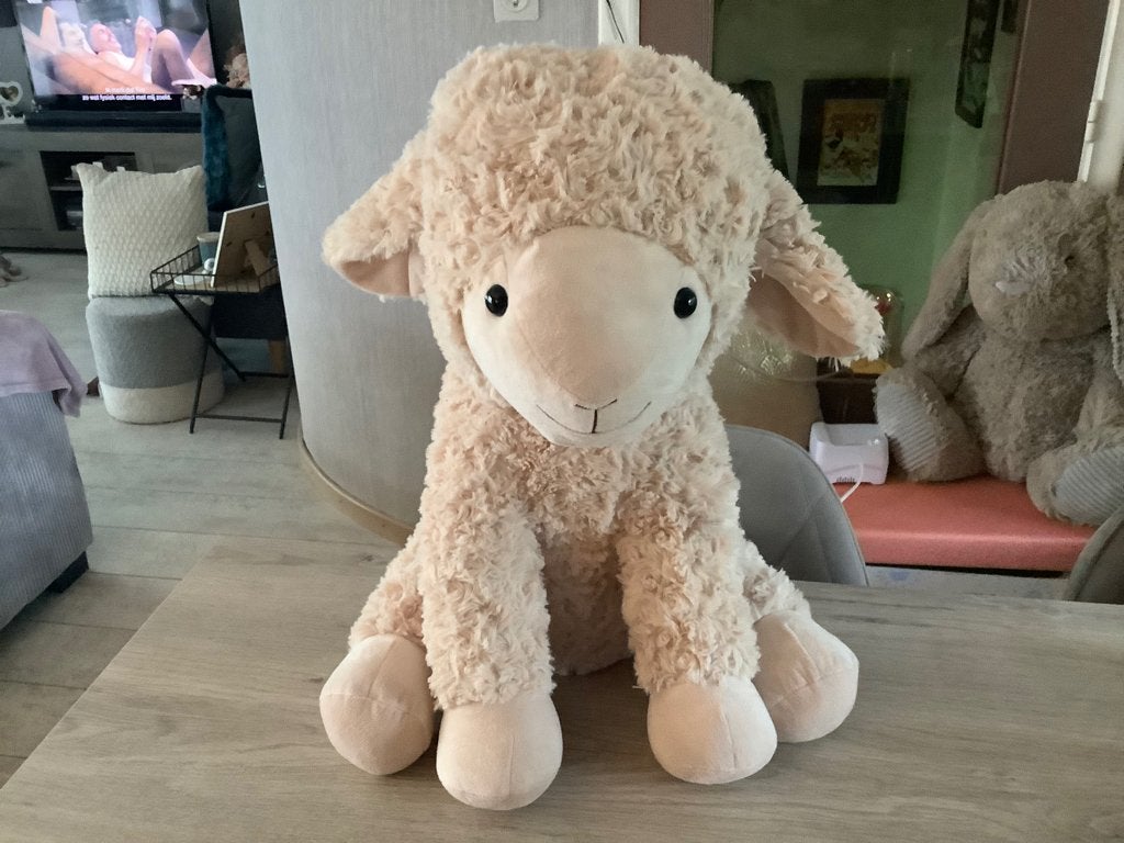 Baby grote pluche lam character (53 cm), Overige merken, Overige karakters, Overige typen, Ophalen of Verzenden