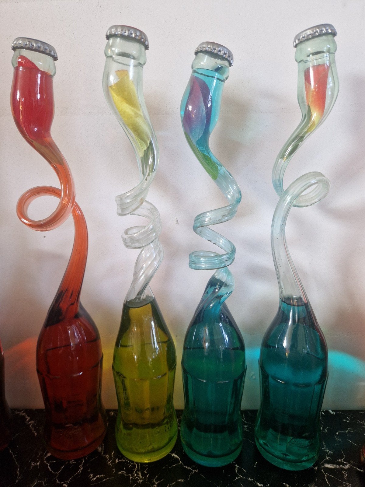 Prachtige Set Vintage Stretched Coca-Cola Flessen (4 stuks), Ophalen of Verzenden
