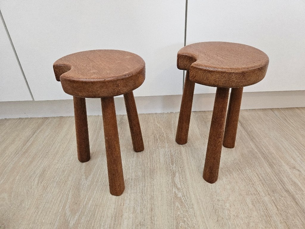 2 houten krukjes, Ophalen, Gebruikt, Hout
