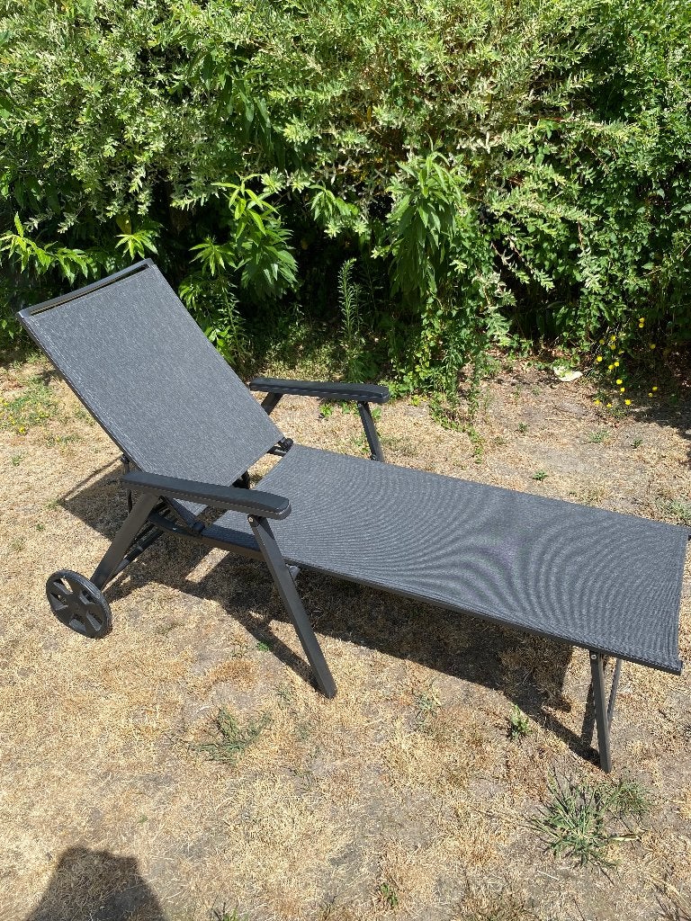 ligstoel, Jardin & Terrasse, Chaises longues, Neuf, Métal, Pliant, Réglable, Mobile, Enlèvement