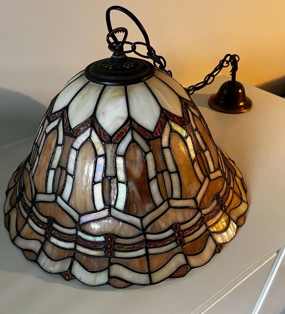 Tiffany-stijl hanglamp (glas-in-lood), Enlèvement, Verre