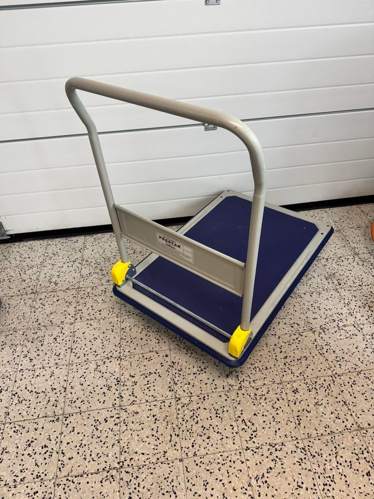 Chariot plateforme pro PRESTAR 300kg – Dossier pliable, Bricolage & Construction, Chariots de transport, Comme neuf, Enlèvement